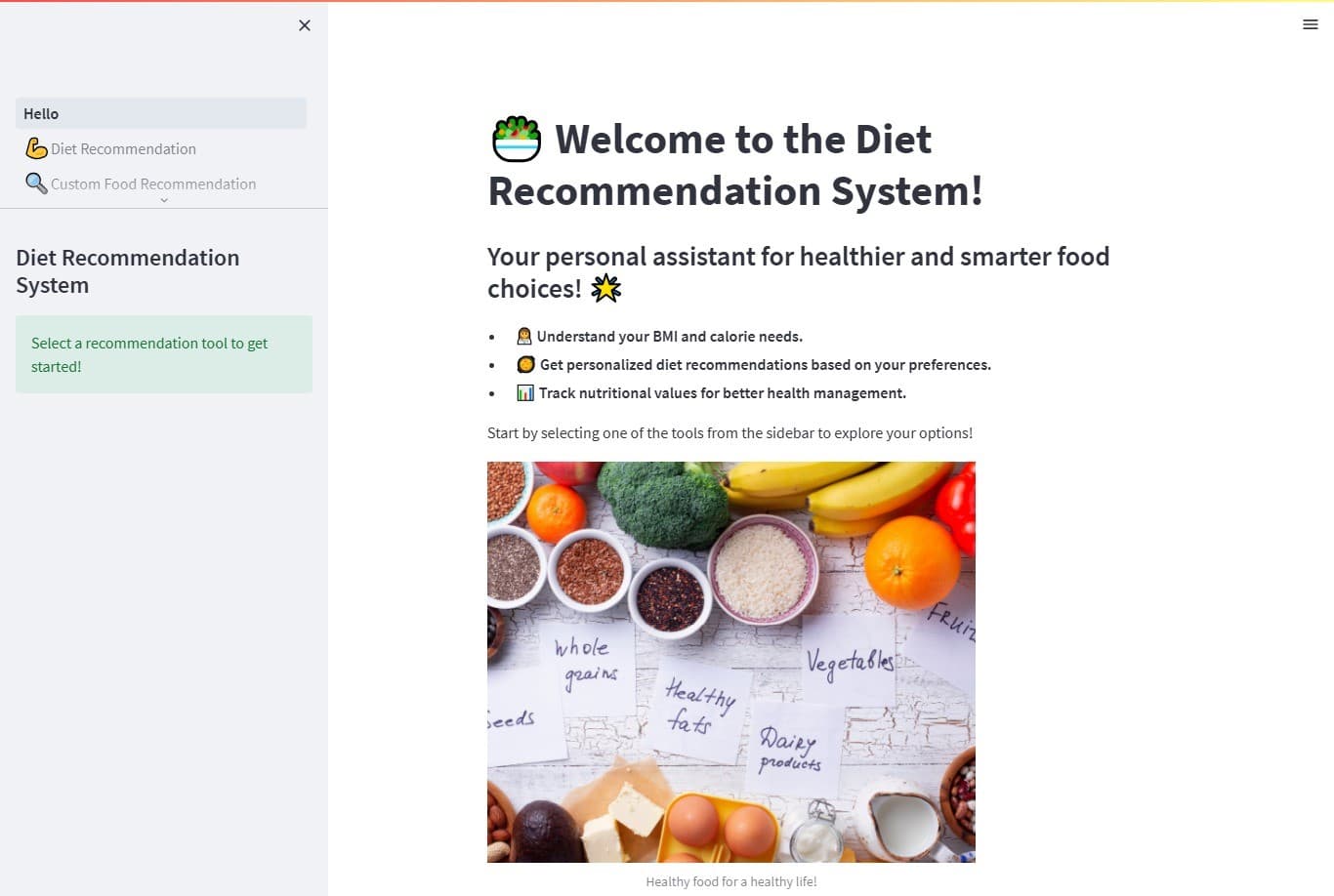 Diet Recommendation System cover